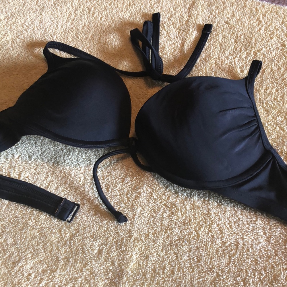 Black bikini swim top